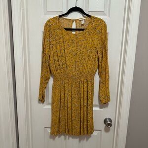 H&M Floral Yellow Dress size 12